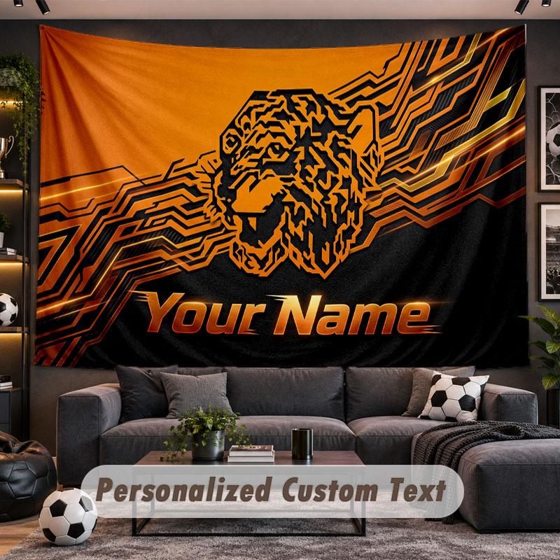 Wall Hanging Tapestry Custom NameHull FC Pattern Personalized Printed Fabric Wall Decor