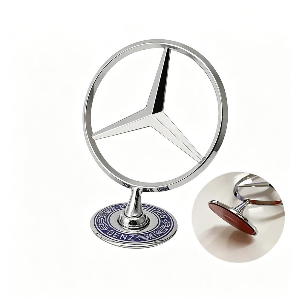 1 Stück Auto-Motorhauben-Ständer Logo-Dekoration für Mercedes-Benz GLC X253 X254 C-Klasse W205 W206 A-Klasse W177 GLA E-Klasse W213 W212 GLE W167 W16 BM1 white