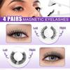 Magnetic Eyelashes No Glue Required - Reusable False Eyelashes Natural Look Set 4 Pairs False Eyelashes Soft Waterproof Magnetic Eyelashes Easy