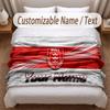Hull KR Printed Flannel Blanket Custom Name Text Soft Warm Throw For Bedroom Holiday Gift