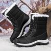 New winter outdoor anti slip snow boots for women with thick fleece and warm mid to high cut skiing cotton shoes women shoes
