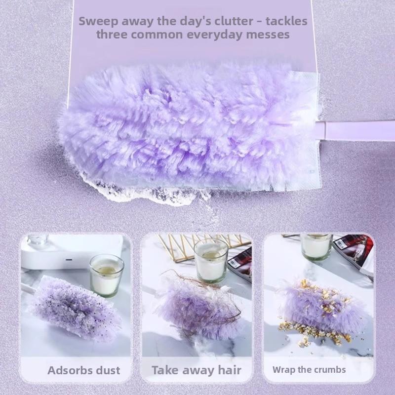 Электростатическая метелка, не оставляющая волокон, складная метелка для очистки пыльных щелей, бытовая выдвижная метелка Short handle+replacement