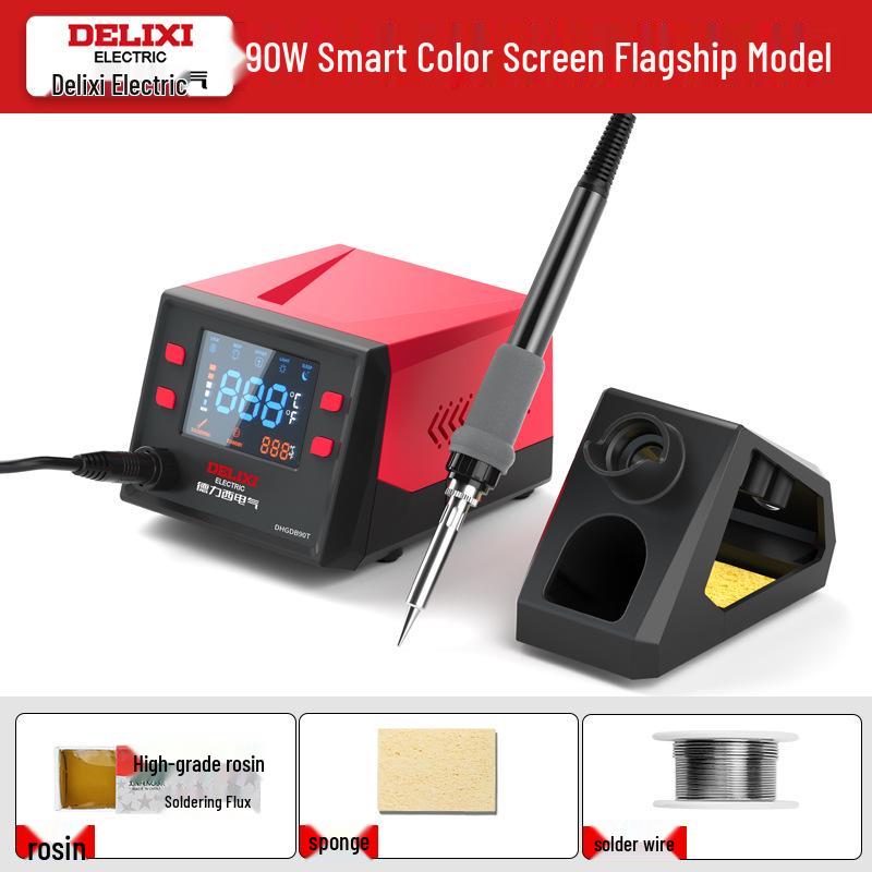 Delixi 936 Adjustable Soldering Station: High-Power, Constant Temperature Soldering Iron for Household Repair & Welding.