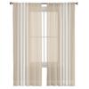 Khaki Striped Country Farmhouse Voile Sheer Curtains Living Room Window Chiffon Tulle Curtain Kitchen Bedroom Drapes Home Decor