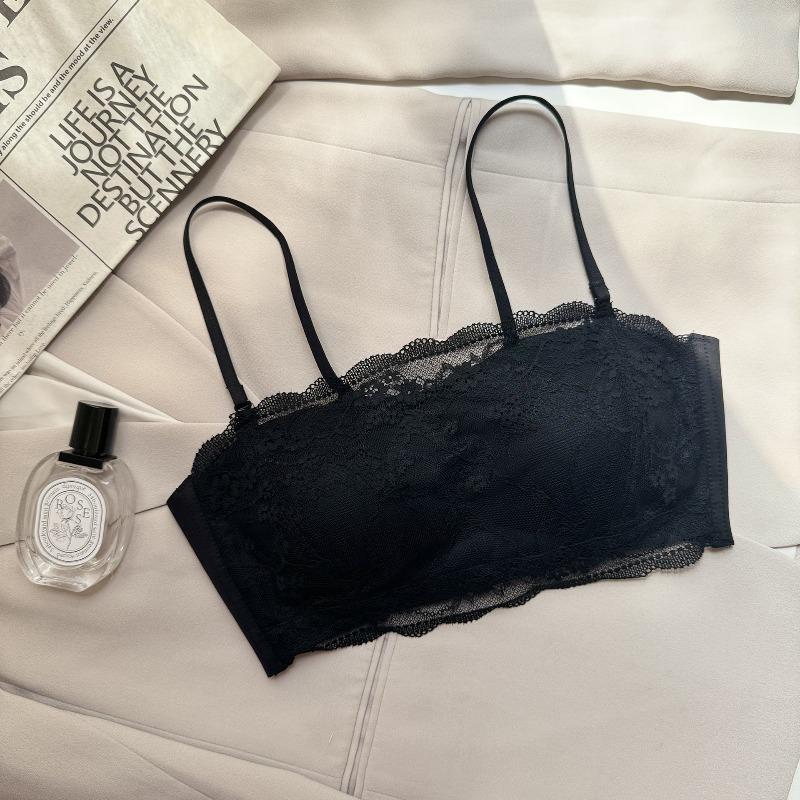Summer chest wrapping underwear anti-light lace tube top bra thin removable replacement shoulder strap gathering no steel ring women