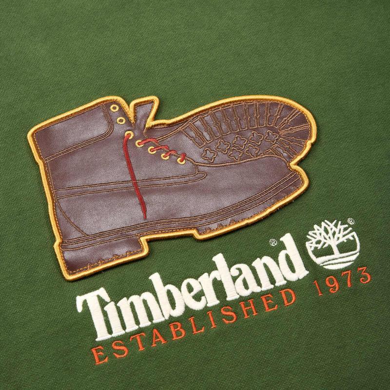 Timberland AF New Box Fit Badge Letter Round Neck Fashion Versatile Pullover Sweatshirt Unisex Sweatshirt Green A661B-EIN