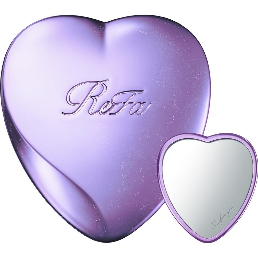 ReFa HEART MIRROR Purple Color  - Compact Handheld Makeup Mirror