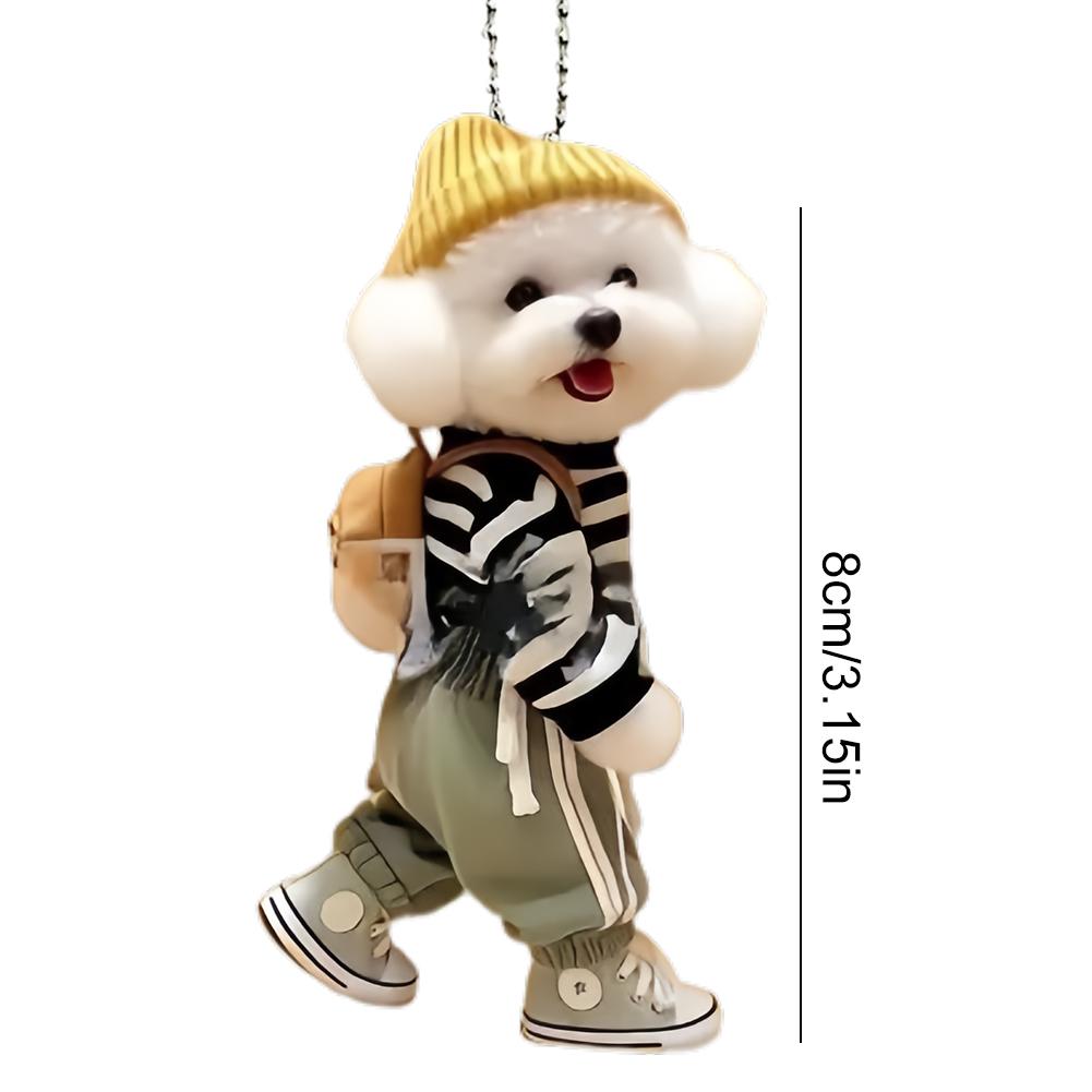 5-1PCS Acrylic 2D Creative Car Hanging Decor Realistic Animal Car Rearview Mirror Pendant Car Auto Interior Decoration