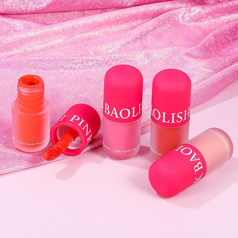 Mushroom Head Pink and Tender Girlish Blush Natural Brightening Contour Liquid Blusher Long Lasting Non Fading Contour Cosmetics Face Cheek Makeup