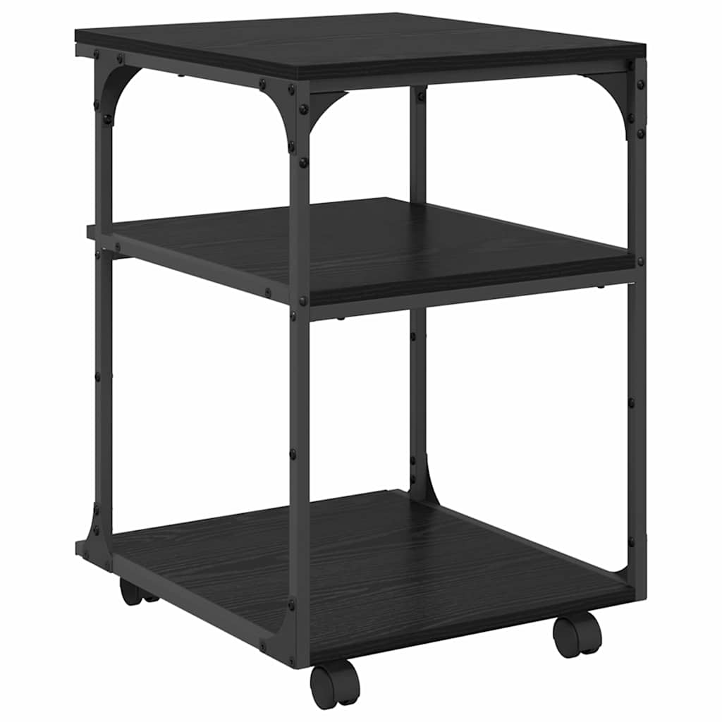 Printer Stand Black Oak Effect 43 x 48 x 64 cm