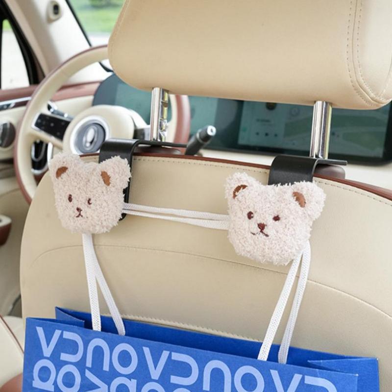 Car Hook Cartoon Bear Car Back Multi functional Storage Hook Creative Cute Decoration Car Hook