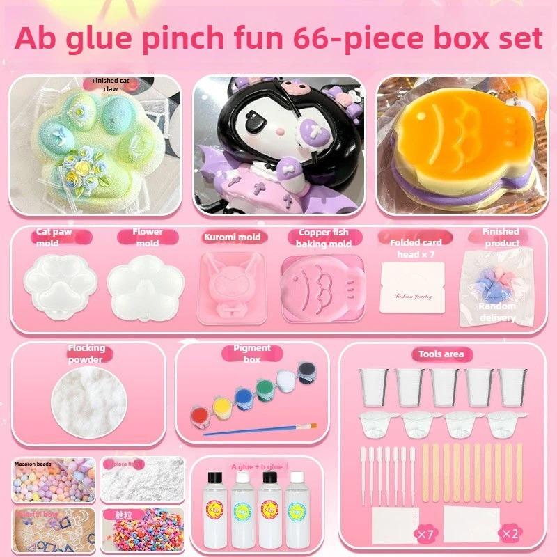 DIY Taba Squishy Kit Set Liquid Gel, Liquid Silicone Squishy Making Kit Perfect Kawaii Taba Squishy Cat Claw Cartoon Characters