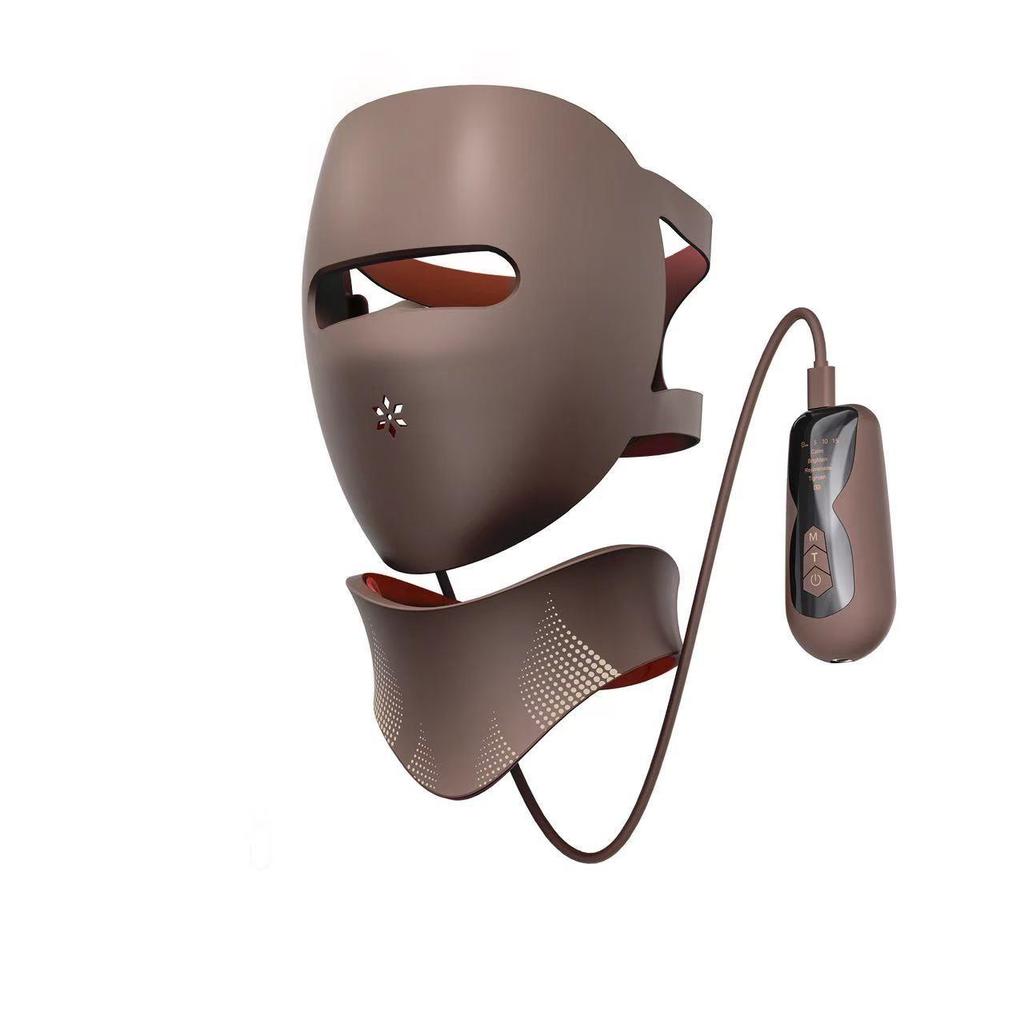 Photon Skin Rejuvenation LED Face Mask with Neck - Red & Green Light Therapy for Home Use to Brighten Skin Tone