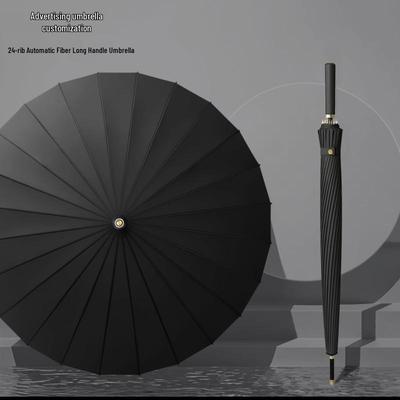 24-Rib Windproof Large Golf Umbrella for Sun & Rain - Customizable with Long Handle for Business and Men's Use