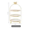 Gold-Trimmed 3-Tier Ceramic Dessert Stand
