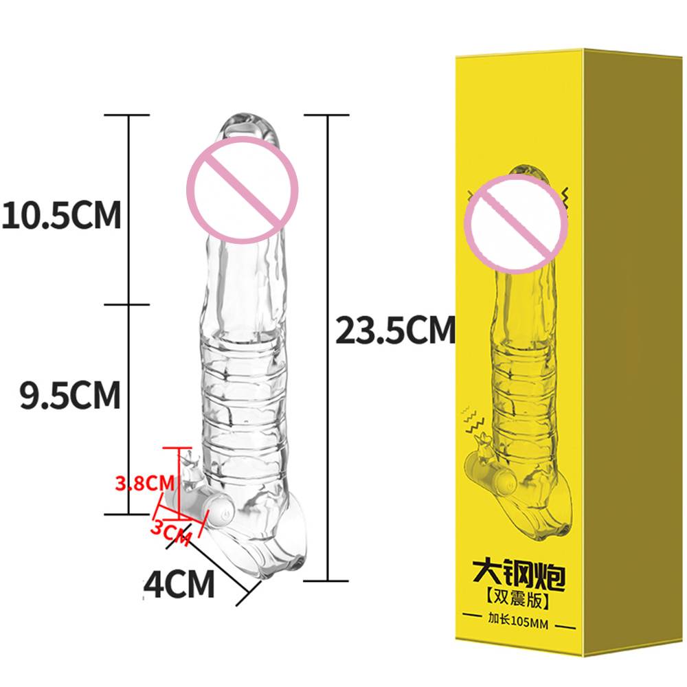 Transparent Penis Sleeve Reusable Condom Penis Extender Girth Enhancer Realistic Sleeve Sheath Delay Ejaculation Sex Toy for Men