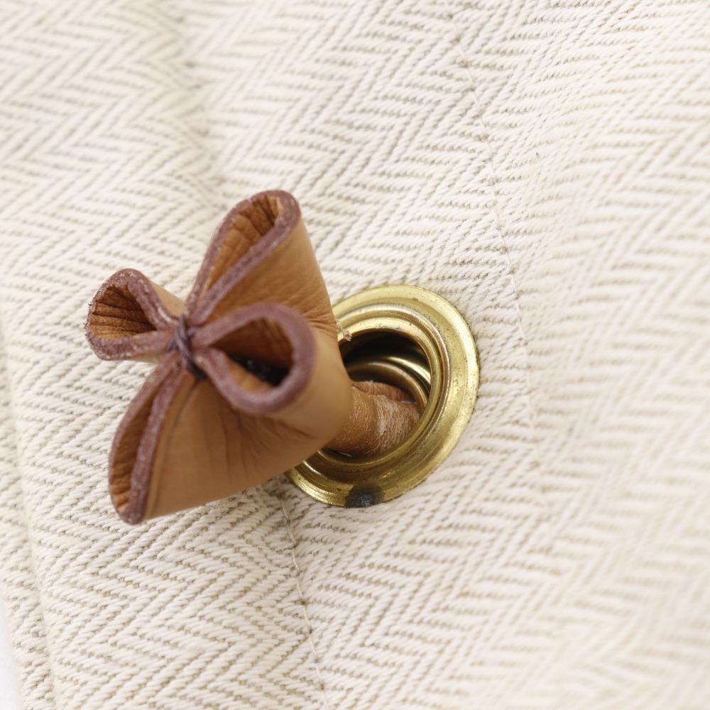 Hermes Alain GM Shoulder Bag Beige Canvas Unisex Used