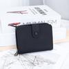 Genuine Leather Mini Wallet - Snap Button & Zipper Bifold Card Wallets, Compact Slim Purse with Multi-Card Slots for Women