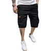 Men Multi Pocket Cotton Cargo Shorts Loose Fit Drawstring Waist Casual Outdoor Pants