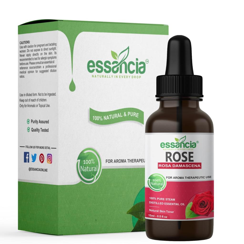 Rose Essential Oil, 100% Pure, 15ml, for Aromatherapy and Beauty (15 ML)