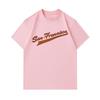 Men's 100% Cotton Crew Neck Short Sleeve T-shirt, Classic San Francisco Cursive Print Casual Breathable Lightweight Summer Daily Wear Tee for Men