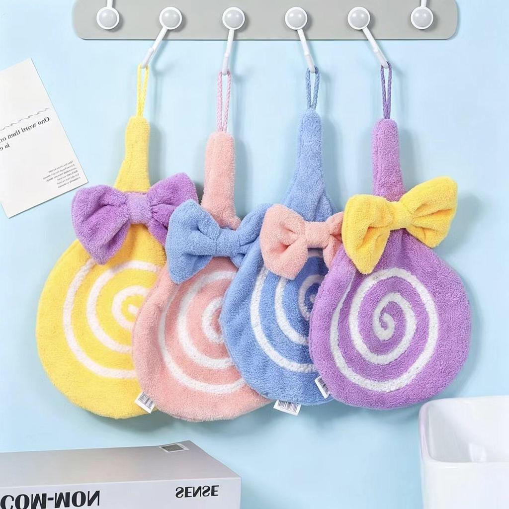 Children's Cute Cartoon Penguin Hanging Kitchen Hand Towel - Water Absorbent, Quick Drying Coral Fleece