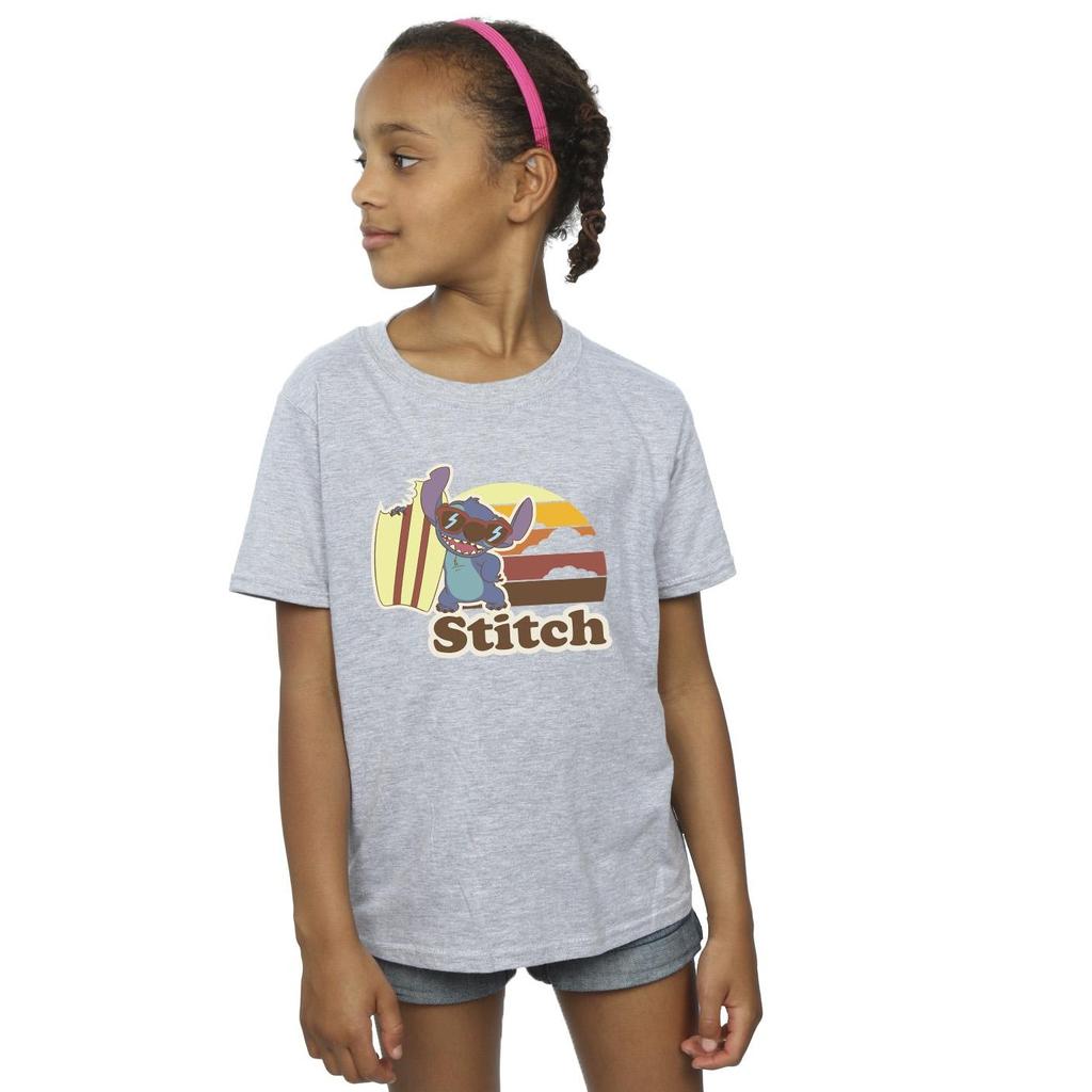 Disney Girls Lilo And Stitch Bitten Surfboard Cotton T-Shirt