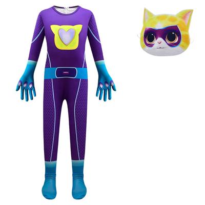 Dětská kombinéza SuperKitties s maskou Halloween Cat Cosplay Outfit Oblékání