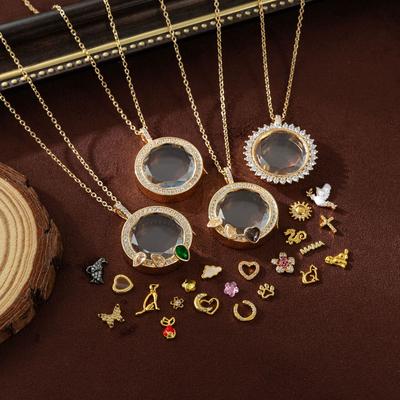 Retro Trendy Personalized Picture Box Pendant with an Openable Hollow Design and Transparent Box Necklaces for Women
