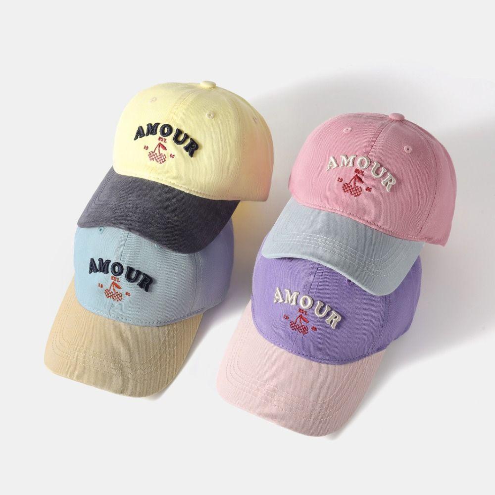 Multicolor Children Baseball Cap Letter Embroidered Sun Hat Duck Tongue Hat Outdoor Activities