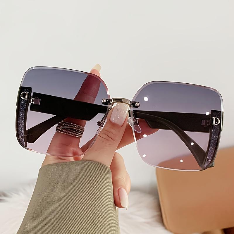 1Pc New Ins Style Natural Gradient Sunglasses With Oversized Frames For Women Versatile And Fashionable Uv Resistant Sunglasses