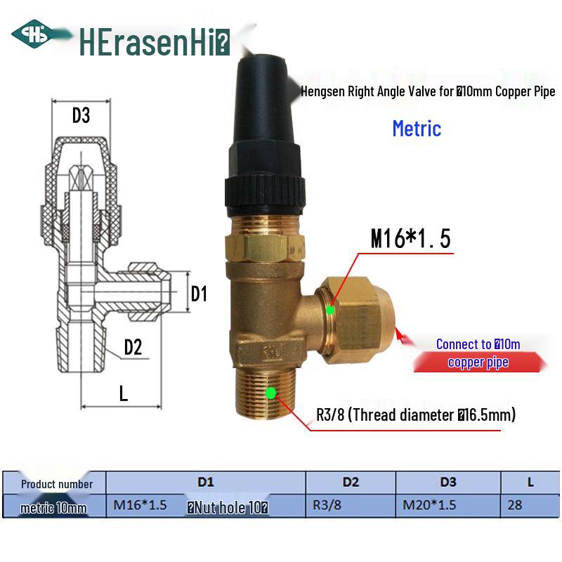 Refrigeration Equipment Right Angle Copper Valve: 6-19 Manual Stop Valve for Air Conditioning Liquid Storage