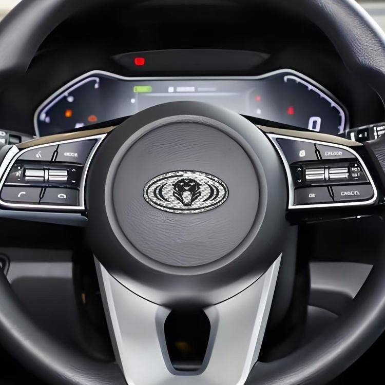 1pcs lion carbon fibre 3D 6cm steer wheel emblem Sticker Car Steering Wheel Car Interior Emblem Car styling Accessories For KIA
