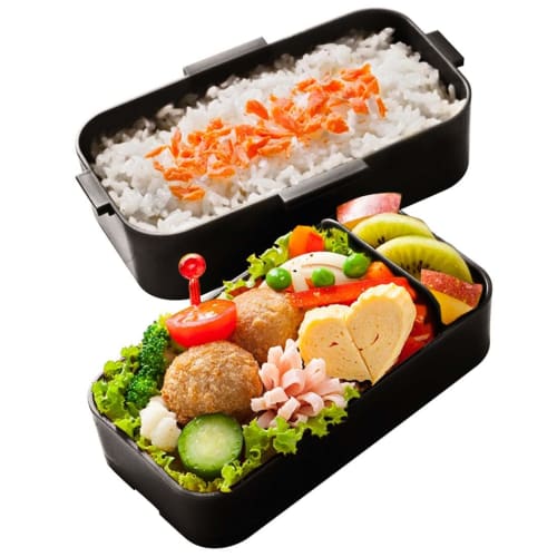 Skater ELLE Bento Box, 600ml, Antibacterial, Soft Filling, Dome-Shaped Lid, Two-Tier, Women's, Made in Japan, PFLW4AG-A