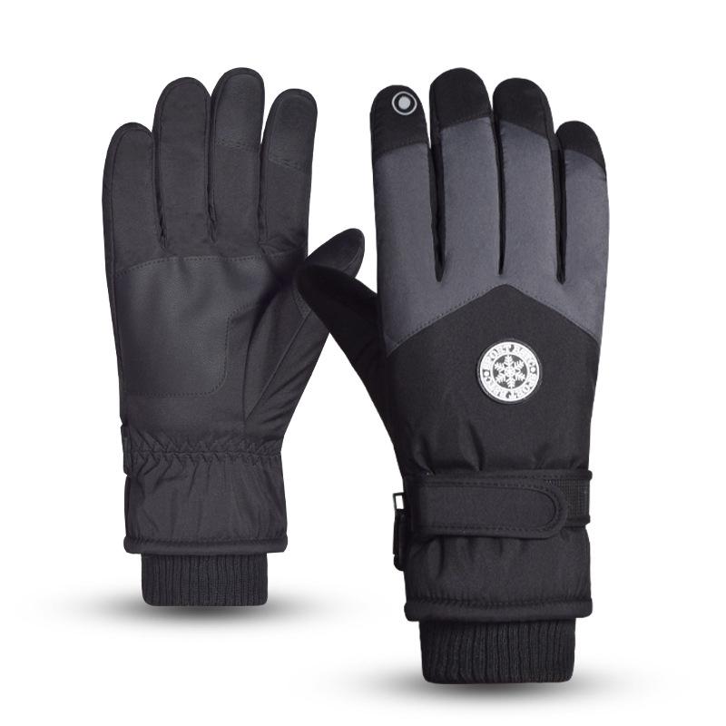 

Зимние лыжные перчатки унисекс: Ветрозащитные, Водонепроницаемые, Флисовая подкладка, Совместимые с сенсорным экраном для езды на велосипеде или активного отдыха One Size