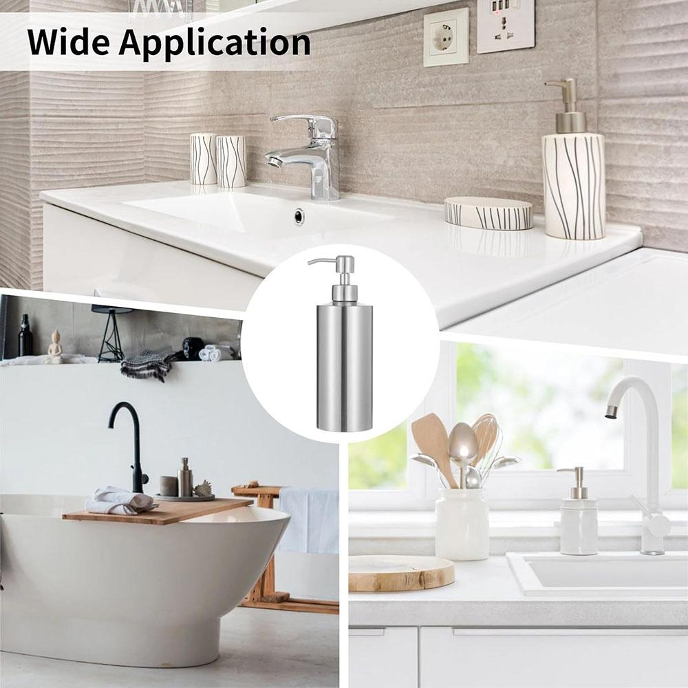 Stainless Steel Countertop Sink Soap Dispenser High Quality Bathroom Hand Dish Lotion Bottle Container Light Weighter 550/350ml