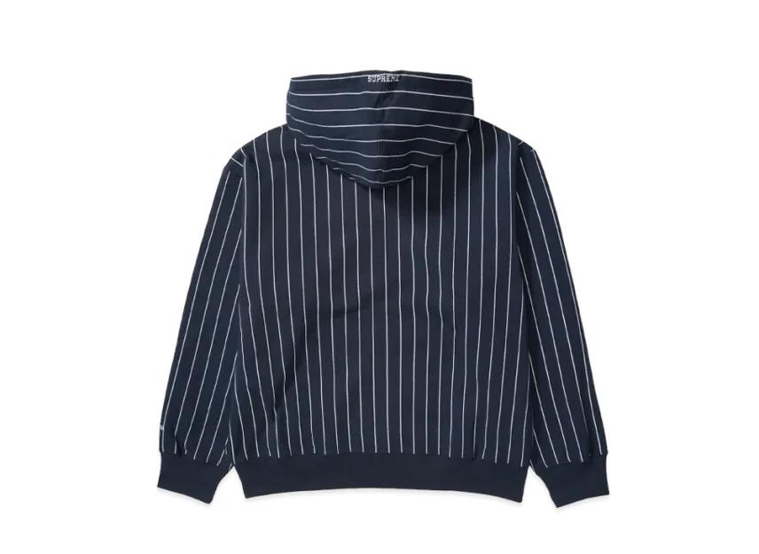 Supreme Devil S Logo Zip Up Hooded Sweatshirt "Stripe"