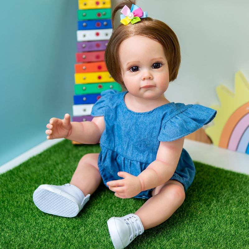 21inch Baby Girl Dolls Lifelike Reborns for Doll Cute Birthday Gift Real & Soft Touching Caucasian for Doll with Beautif