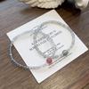 Qiaoen Women's Crystal Bracelet: Gray Moonstone, Strawberry Quartz & Green Rutilated Quartz, Extremely Fine 3mm Beads, Unique Niche Design