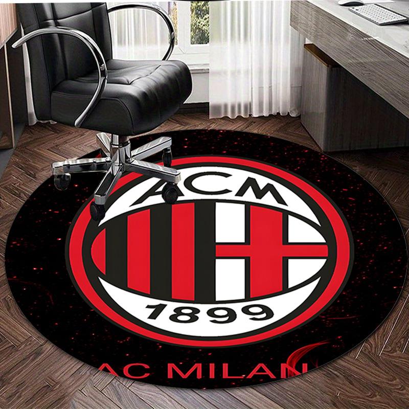 1pc A-AC Milan Print Round Carpet Chair Round Carpet Suitable for Bedroom Living Room Home Decorative Carpet
