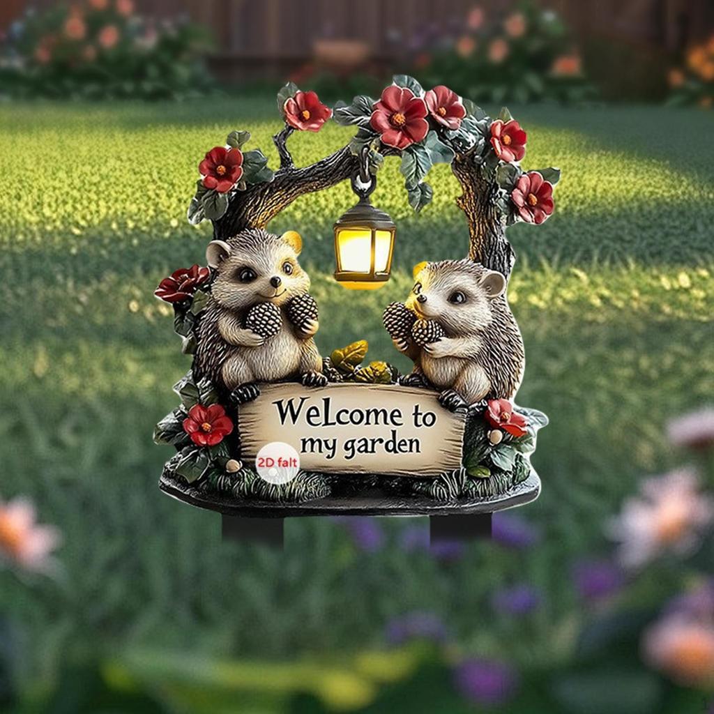 Decorative Garden Sign with -, 2D Acrylic Sign, Flower Pot - for Bonsai, Lawn, Landscape, Yard,