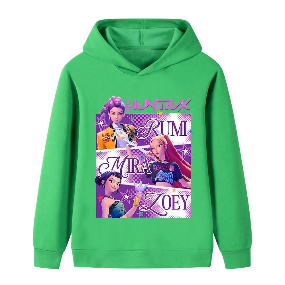 B1199 Kids Boys Girls Kpop Rumi Zoey Mira Print Long Sleeves Hoodie