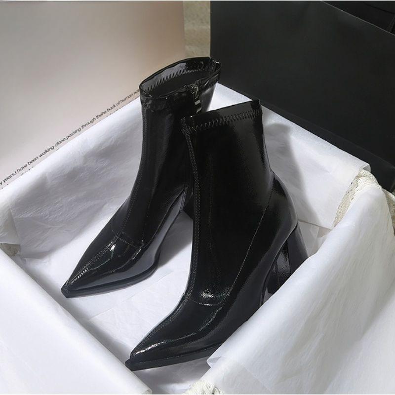 Fashion Female Short Shoes Plain Heeled Zip Non Slip Booties Pu Chic and Elegant On Promotion Offer Designer Luxury Women's Ankle Boots