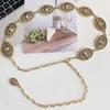 Vintage Bohemian Style Waistband Flower Ethnic Style Belt Metal Waist Chain  Beach Accessories