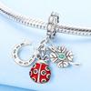 Authentischer Charm Kupfer Hufeisen Marienkäfer Kleeblatt Kompatibel Mit Armbändern Anhänger Ideal Für Frau Feiner Schmuck