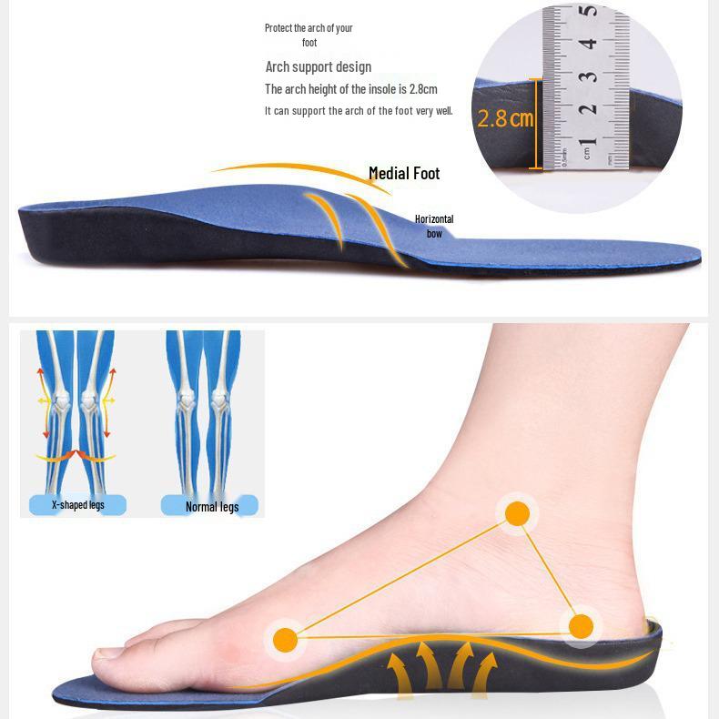 Men's Fleece Arch Support Insoles for Autumn and Winter Sports (Non-Orthopedic)
