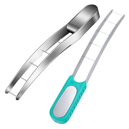 Watermelon Cutter Slicer Stainless Steel Fruit Splitter with Safe Grip Melon Slicers Tool Kitchen Gadget