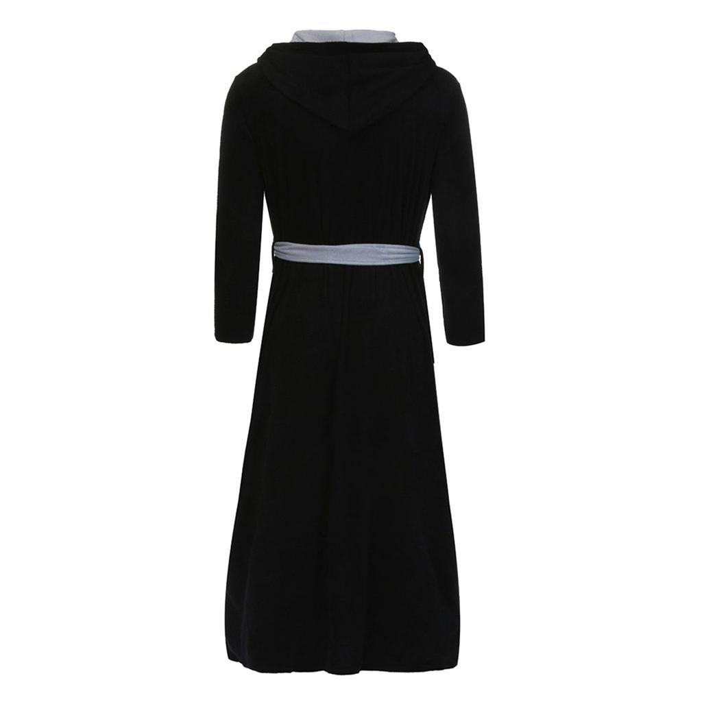 Menns vinterforlengede plysjsjal Badekåpe Hjemmeklær Langermet Robe Coat