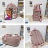 Students Backpack Large Capacity Grils Schoolbag Cartoon Korean Backpack Soild Color Travel
