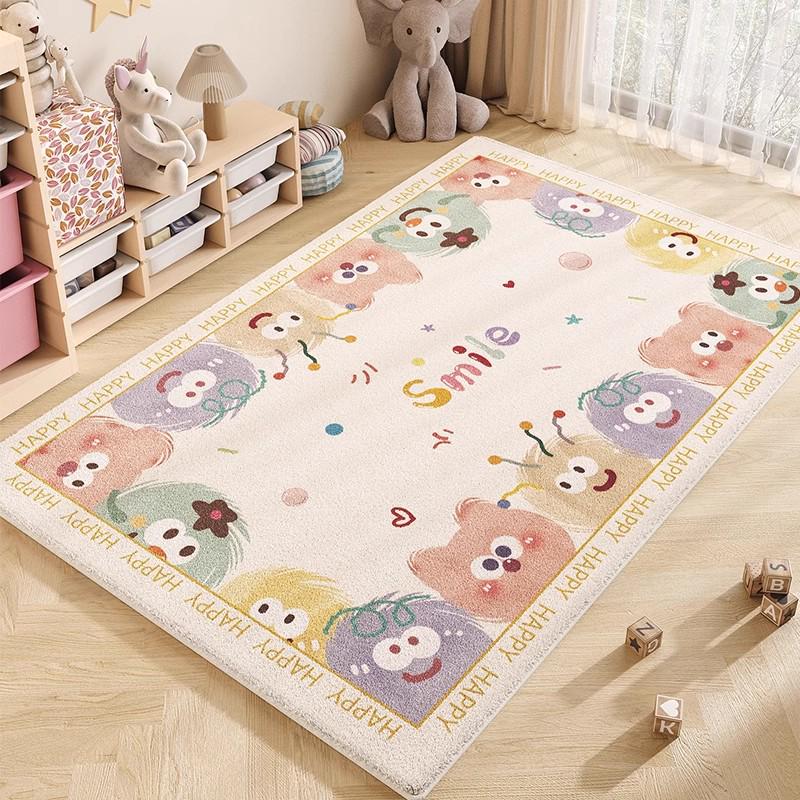 Cartoon Style Luxury Faux Cashmere Children's Floor Mat